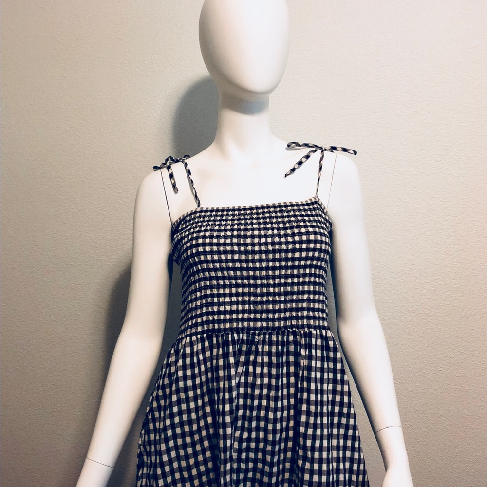 Gingham Black & White Maxi Dress